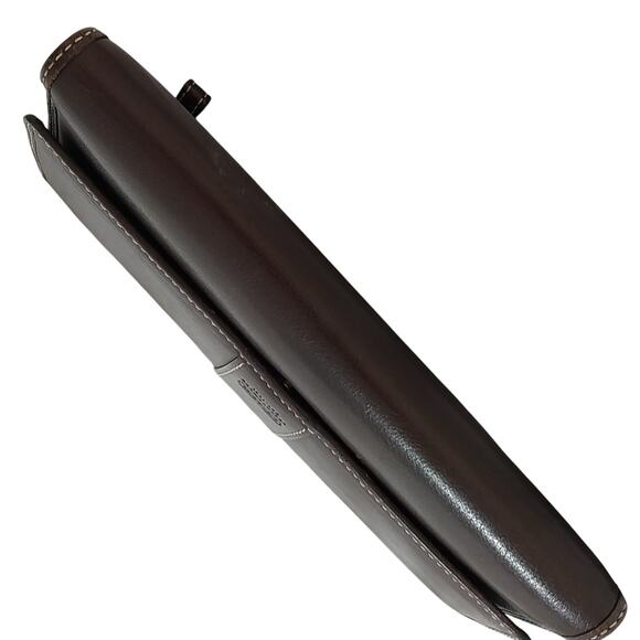 NWOT! COACH! STUNNING ESPRESSO BROWN GENUINE LEATHER, CONTRAST STITCHED WALLET! - Picture 12 of 14